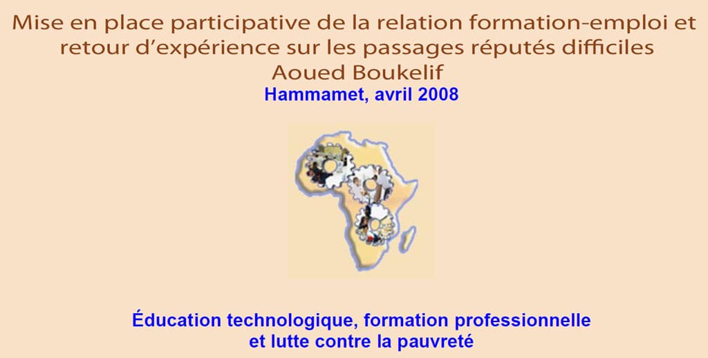 RAIFFET 2008 Mise en place participative de la relation formation-emploi et retour d’expérience sur les passages réputés difficiles Aoued Boukelif