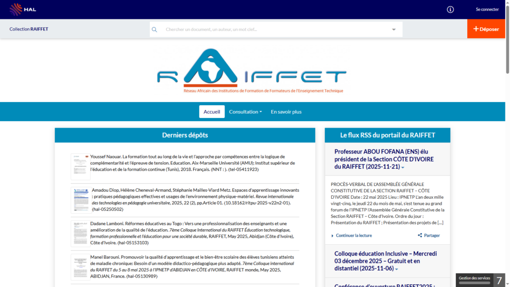 Collection des communications, des actes des colloques et des thèses en sciences de l'éducation.